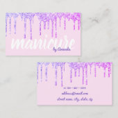 紫モダンかわいらしグリッター 名刺 (正面/裏面)