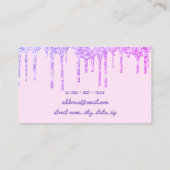 紫モダンかわいらしグリッター 名刺 (裏面)