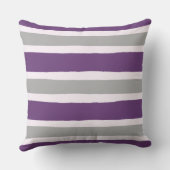 紫モダンとグレーのストライプパターン クッション (裏面)