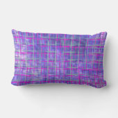 紫モダンとピンクのグリッド線抽象芸術 ランバークッション (裏面)
