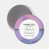 紫モダンとピンクの渦巻き抽象芸術結婚ズ マグネット (正面/裏面)