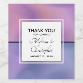 紫モダンとピンクの渦巻き抽象芸術結婚ズ ワインラベル (シングルラベル)