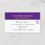 紫モダンと白とモノグラムプロフェッショナル 名刺 (裏面)