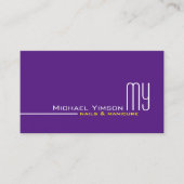 紫モダンと白とモノグラムプロフェッショナル 名刺 (正面)