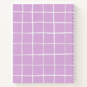 紫モダンと白のグリッドパターン ノートブック (裏面)