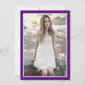 紫モダンと白のフォトサプライズ甘い16 招待状 (裏面)