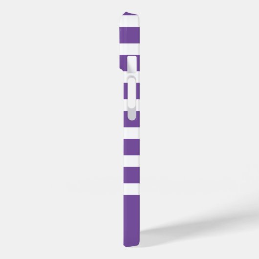 紫モダンと白のモノグラストライプム付き Case-Mate iPhoneケース (裏面 / 左)