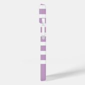 紫モダンと白のモノグラストライプム付き Case-Mate iPhoneケース (裏面 / 左)