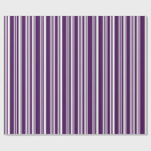 紫モダンと白の混合ストライプ色 ラッピングペーパー (フラット)