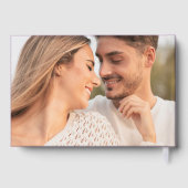 紫モダンと金ゴールドの波状フレームの結婚写真 ゲストブック (裏面)