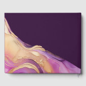 紫モダンと金ゴールド結婚の ゲストブック (裏面)