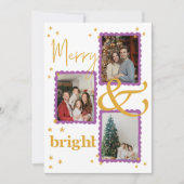紫モダンと金ゴールド3写真と明メリーるい シーズンカード (正面)