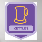 紫モダンと黄色のケトルアイコン ポスター (正面)