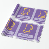 紫モダンと黄色のケトルアイコン ラッピングペーパー (アンロールド)