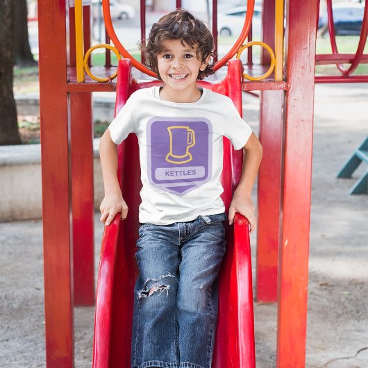 紫モダンと黄色のケトルアイコン Tシャツ