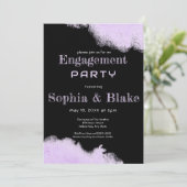 紫モダンと黒のおもしろい婚約パーティ 招待状 (スタンド正面)
