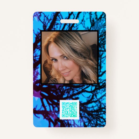 紫モダンと黒のキ素朴ャンプスタッフバッジ バッジ (裏面)