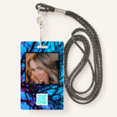 紫モダンと黒のキ素朴ャンプスタッフバッジ バッジ (裏面ランヤード)