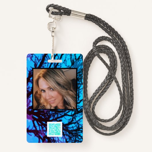 紫モダンと黒のキ素朴ャンプスタッフバッジ バッジ (裏面ランヤード)