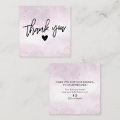 紫モダンと黒のサンキュービジネスカード コーリングカード (正面/裏面)