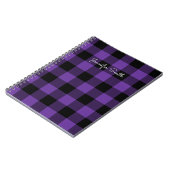 紫モダンと黒のバッファローのチェック ノートブック (左側)