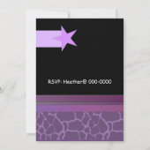 紫モダンと黒の誕生日招待状 招待状 (裏面)