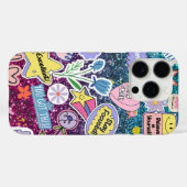 紫モダンのアクセントをエレガント持つ光沢のある青 Case-Mate iPhoneケース (裏面 (横))