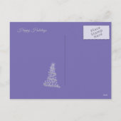 紫モダンのクリスマスツリー シーズンポストカード (裏面)