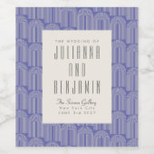 紫モダンのジオメトパーソナライズされたリ名結婚の ワインラベル (シングルラベル)