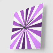 紫モダンのストライプ時計 スクエア壁時計 (傾斜)
