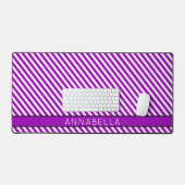 紫モダンのストライプ デスクマット (キーボード&マウス)