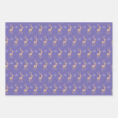 紫モダンのトナカイ ラッピングペーパーシート (正面2)