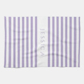紫モダンのパタストライプのーン名 キッチンタオル (横)