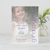 紫モダンのファンシーVellum Overlay効果写真 招待状 (スタンド正面)