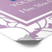 紫モダンのフローラガーリーサロン情報の署名 ポスター (角)