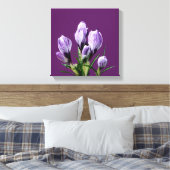 紫モダンのフローラトレンディーデジスタイリッシュタル キャンバスプリント (インサイチュ (寝室))