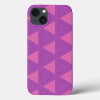 紫モダンの三角形パターン iPhone 13ケース