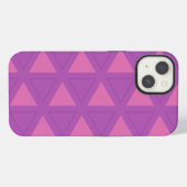紫モダンの三角形パターン iPhoneケース (裏面横)