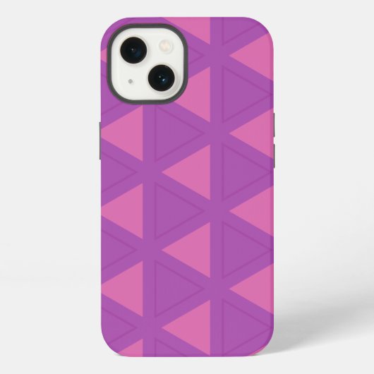 紫モダンの三角形パターン iPhoneケース (裏面)