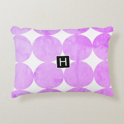 紫モダンの円 |モノグラム アクセントクッション (正面)