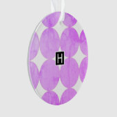 紫モダンの円 |モノグラム オーナメント (正面)