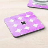 紫モダンの円 |モノグラム コースター (左側)