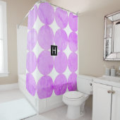 紫モダンの円 |モノグラム シャワーカーテン (インサイチュ)