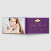 紫モダンの写真卒業スクリプト ゲストブック (全面)