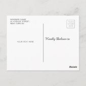 紫モダンの写真卒業発表 ポストカード (裏面)