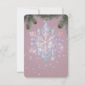 紫モダンの冬の雪片かわいい赤ちゃんシャワー サンキューカード (裏面)