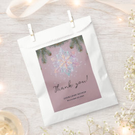 紫モダンの冬の雪片かわいい赤ちゃんシャワー フェイバーバッグ