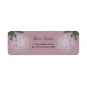 紫モダンの冬の雪片かわいい赤ちゃんシャワー ラベル (正面)