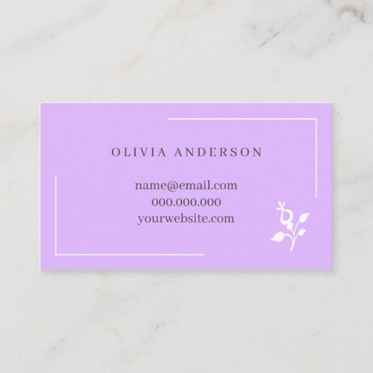 紫モダンの台本の注文感謝していはあなた 名刺 (裏面)