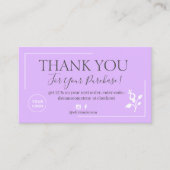 紫モダンの台本の注文感謝していはあなた 名刺 (正面)